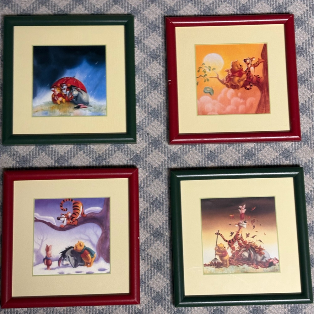 Set of Four Framed Cartoon Art Prints